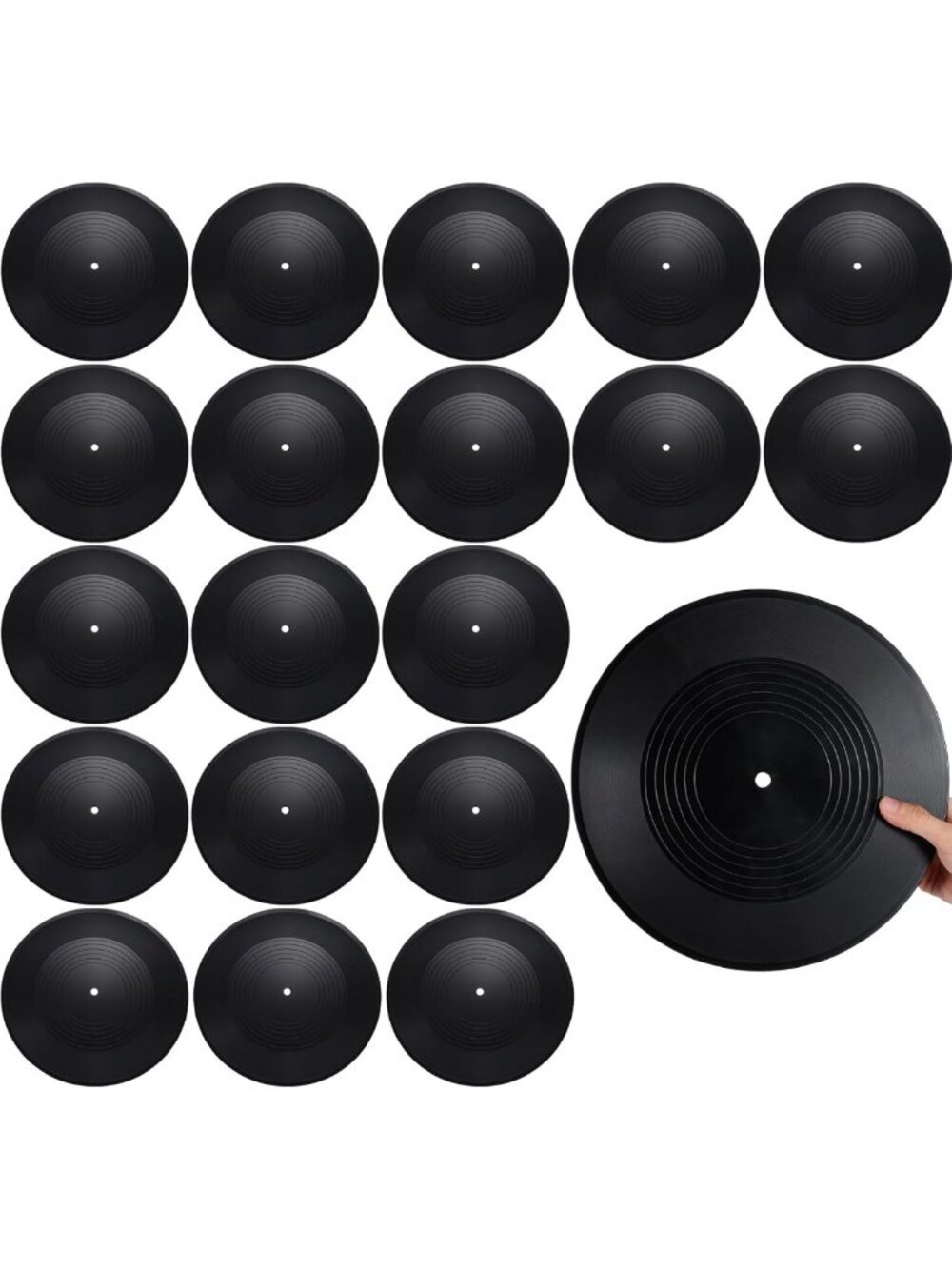 20 Pcs 12" Black Blank Vinyl Records for Wall Decor, DIY Projects, Wedding